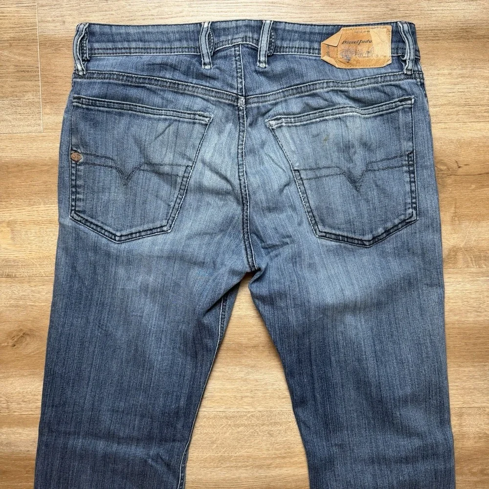 Diesel Waykee Jeans Men 30x32 Blue Straight Leg Stretch Medium‎ Wash Distressed